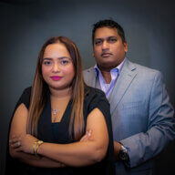 Nusrat.Shova (left) and her husband Navin Shivpal. Shivpal is the CEO of Cottage Home Care Services (CHCS) and the Brooklyn Institute of Vocational Training (BIVT). 