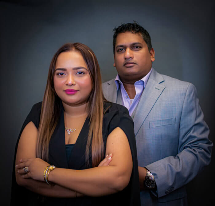 Nusrat.Shova (left) and her husband Navin Shivpal. Shivpal is the CEO of Cottage Home Care Services (CHCS) and the Brooklyn Institute of Vocational Training (BIVT). 