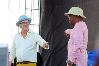 David Rodigan (left) and Barry G at Groovin In The Park 2019.