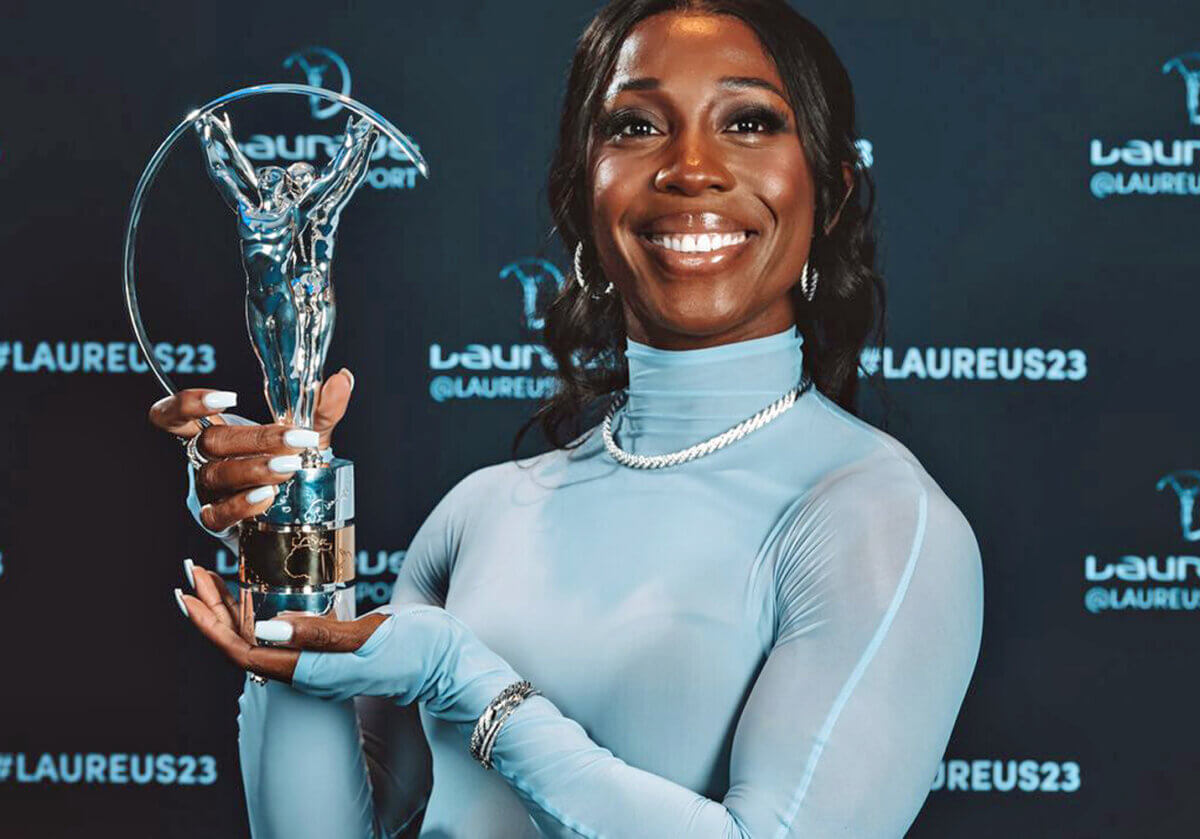 World 100m champion Shelly-Ann Fraser-Pryce named Laureus World Sportswoman of the Year.