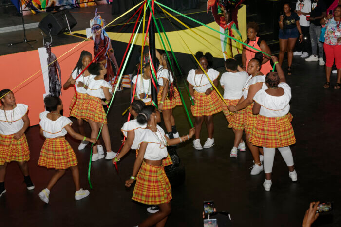 These young dancers display their plaiting skills as they perform the Maypole dance. 