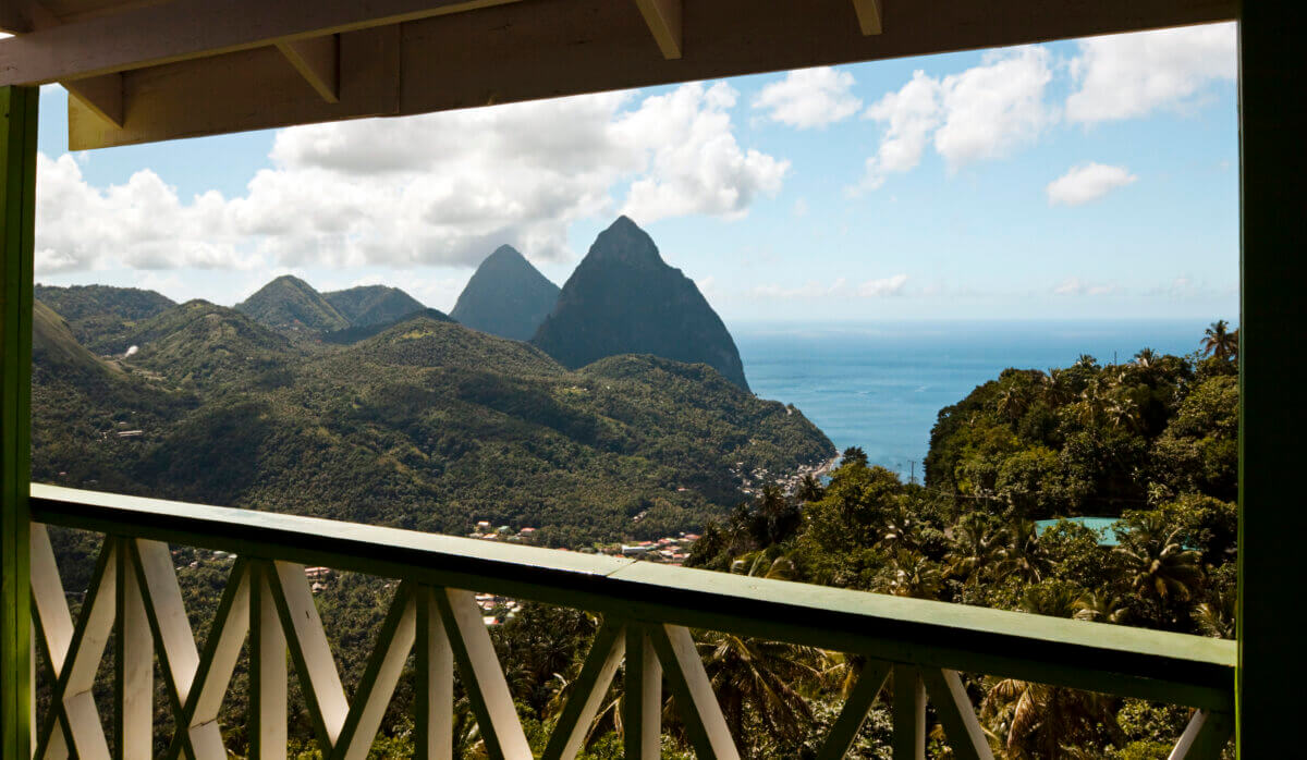 The Pitons in St. Lucia.