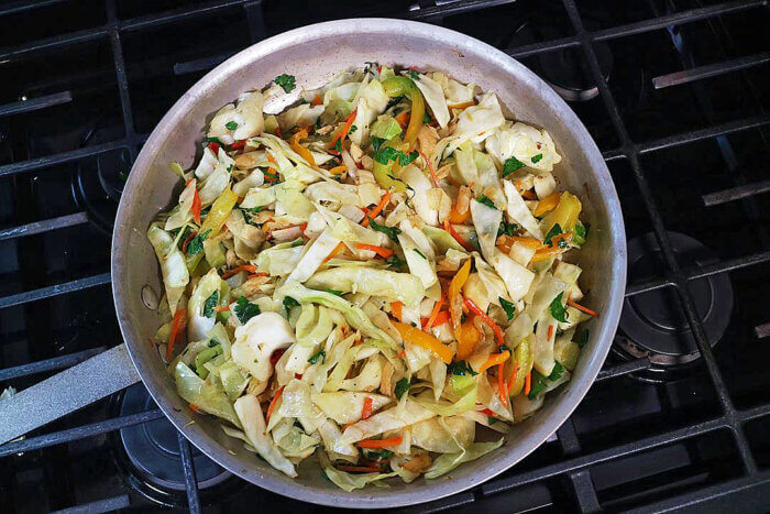 Stewed Cabbage with Salted Cod.