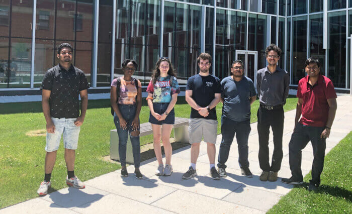 Dominique Whyte (second from left) and her research team at Manhattan College.