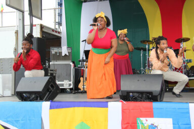 Braata Folk Singers perform in September 2022 during the Guyana Cultural Association's Folk Festival at the Old Boys & Girls High School Grounds in Brooklyn.  