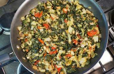Fry Pak Choi With Saltfish recipe.