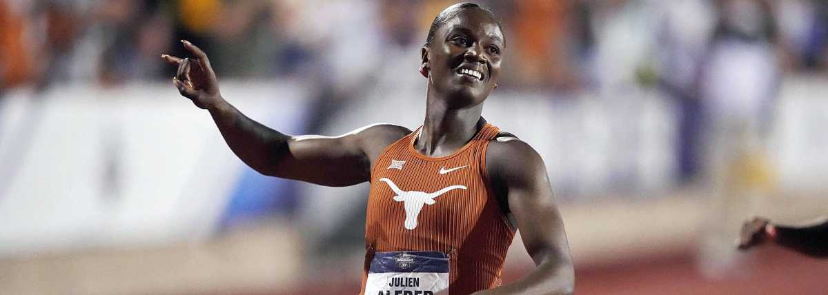 Julien Alfred at the NCAA Championships in Austin, Texas.