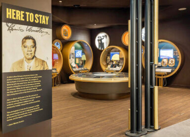 A photo of the exhibition at the new Louis Armstrong Center, Queens, which opens on July 6. 