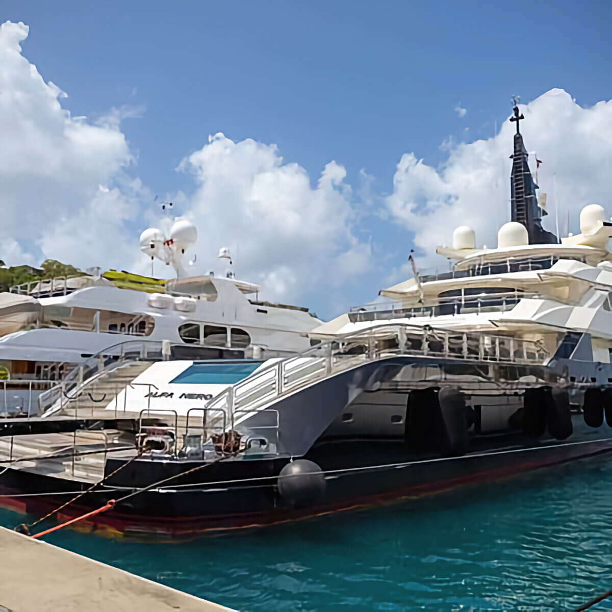 The Alfa Nero yacht in Antigua.