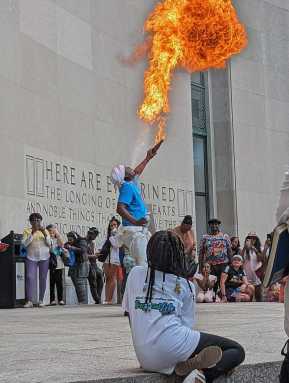 Fire-eater performing at the Tropicalfete Caribbean Festival.