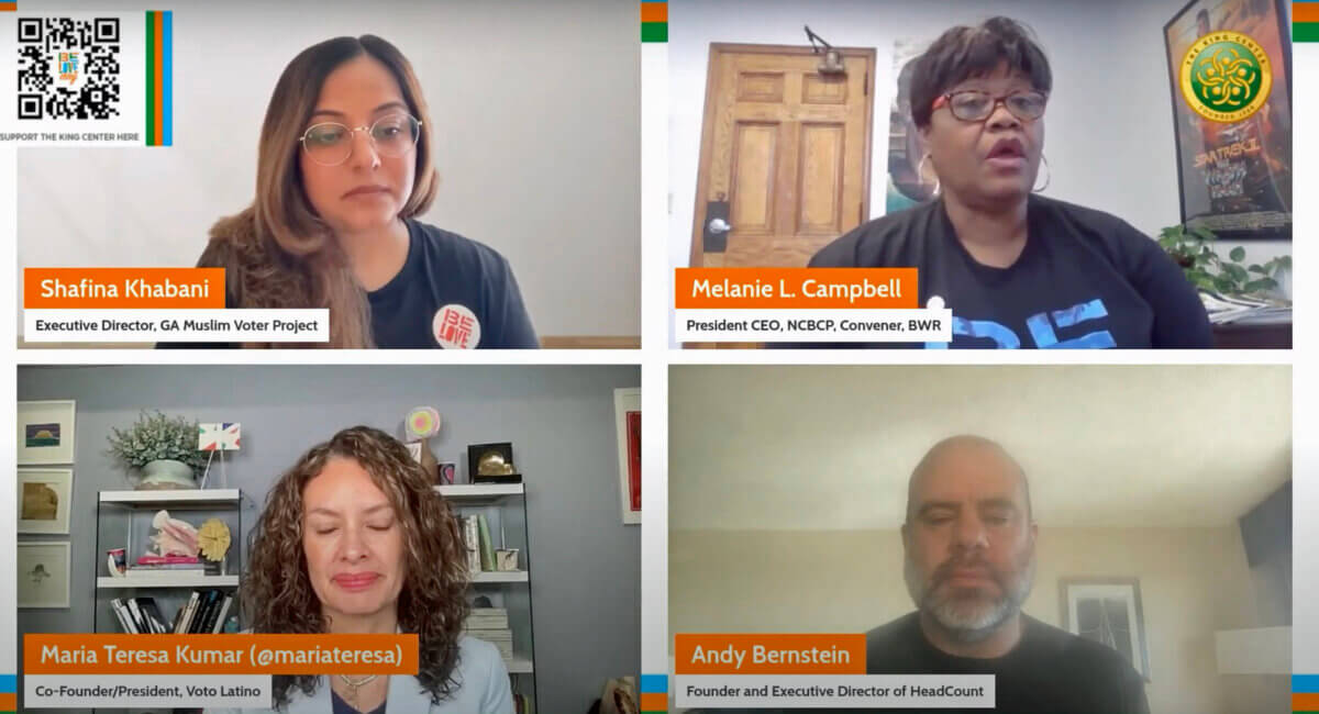 From top left: Shafina Khabani, Melani L. Campbell, Marcia Teresa Kumar and Andy Bernstein.