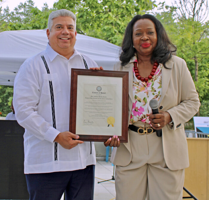 Brooklyn DA Eric Gonzalez presented a Citation of Honor to Judge Sylvia Hinds-Radix during his first Caribbean American Heritage event at Brooklyn Children's Museum, hosted by the Office of the Brooklyn District Attorney on June 29.