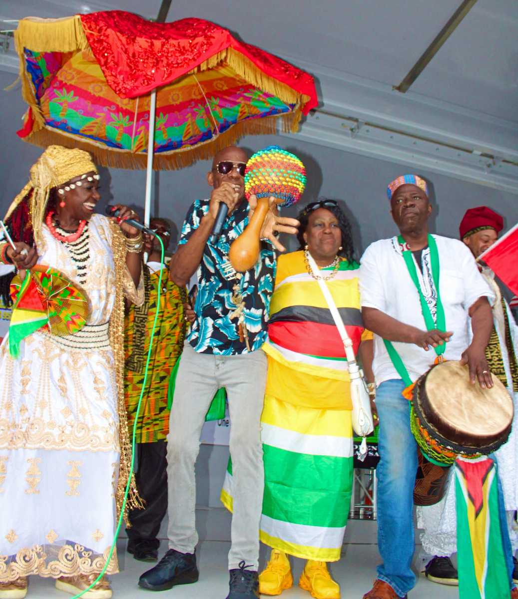The Koulerz Band African Village joins forces with One Man Band singer Stitchie, and the Fonaka Singers for an exciting Afro-Funk session, at the Caribbean American Family Fun day at Monte Erving Park, Orange County, NJ.