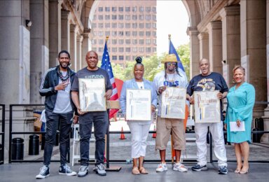 Public Advocate Jumaane Williams, left, with honorees