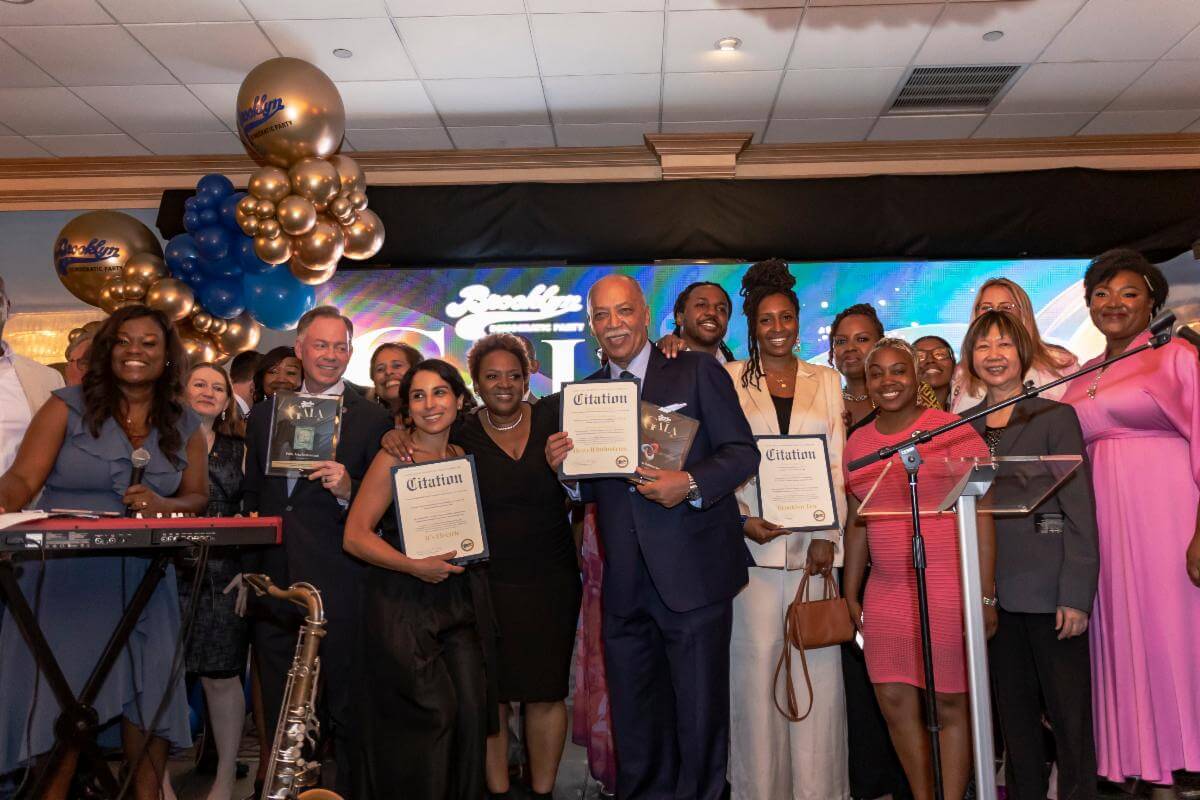 Small Business honorees on stage with the Brooklyn Democratic Party Chair and District Leaders