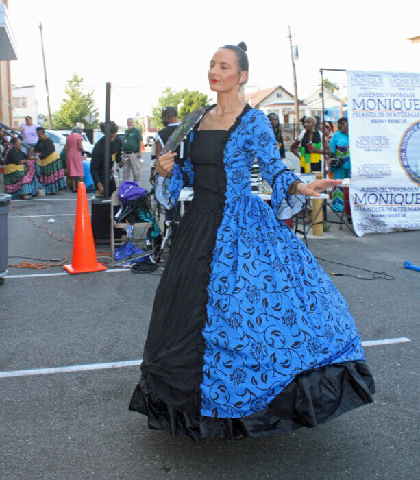 Dancer Jenya Romanovich goes through her paces at the first Folk Festival in the community on the Holy Family Church grounds.