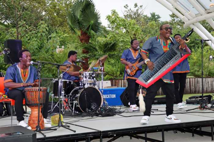 Ghanaian band Wazumbians jams "Happy Yo' Self" on Labor Day Caribbean Carnival spectacularly kick off.