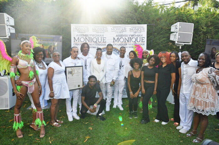Assemblywoman Monique Chandler-Waterman, her family with Honorees Busta Rhymes, his sons, and Dr. Meta.