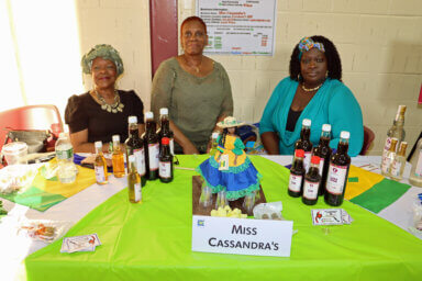 Vendors at Miss Cassandra's Wine. From left: Pamela Griffin, Emeline Lowblack and Bonilyn Laing.