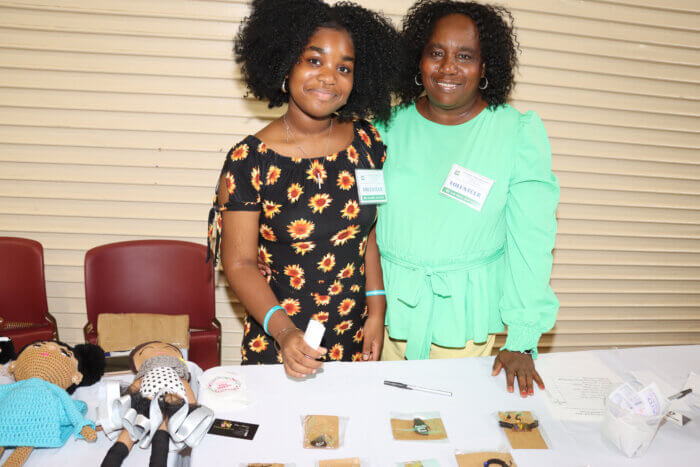 Louvene Cyrus and her granddaughter Madison Jack, 13, with products from Caricrea and Oh So! Homemade.