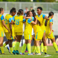 PROVIDENCIALES, TURKS AND CAICOS. SEPT. 25: Jennifer Henao #14 of Aruba celebrates his goal during the League C Group G match between Turks and Caicos and Aruba in the Road to Concacaf W Gold Cup, held at the TCIFA National stadium, in Providenciales, Turks and Caicos.