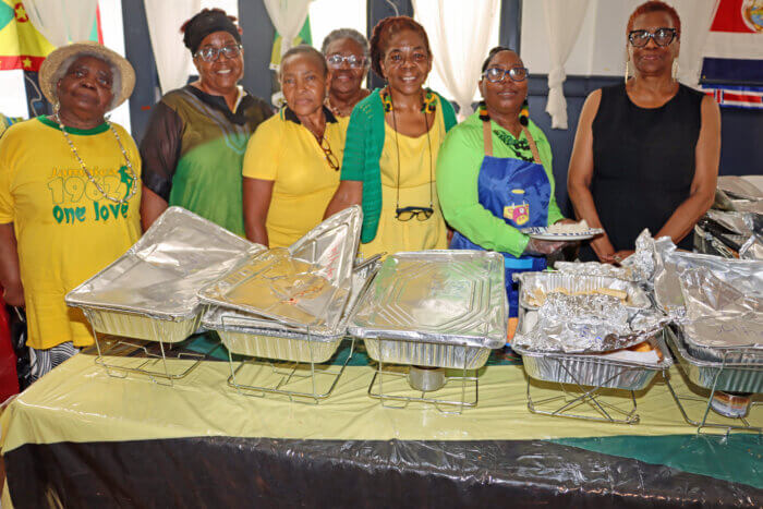 Volunteers at the Jamaica stall.