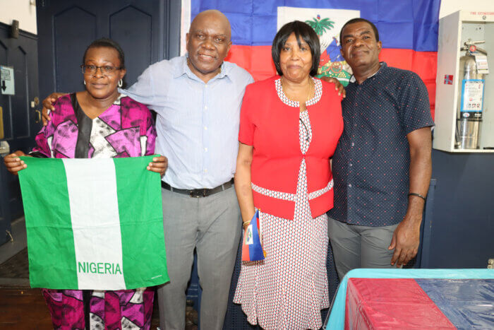 Nigeria and Haiti, from left: Bisi Doherty (Nigeria), Charles Charmang (Haiti), Marie Charmang (Haiti) and Faubert Nesmon (Haiti).