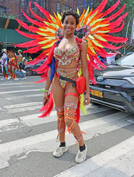 Cynthia Nady, Hawaii native of Haitian parentage, portrays Skymaxx's "Love Bird.”