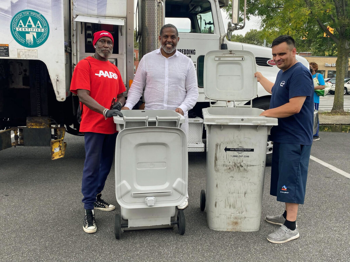 Senator Kevin Parker is pictured with helpers during his free shred day event in collaboration with AARP located at Georgetowne Shopping Center.