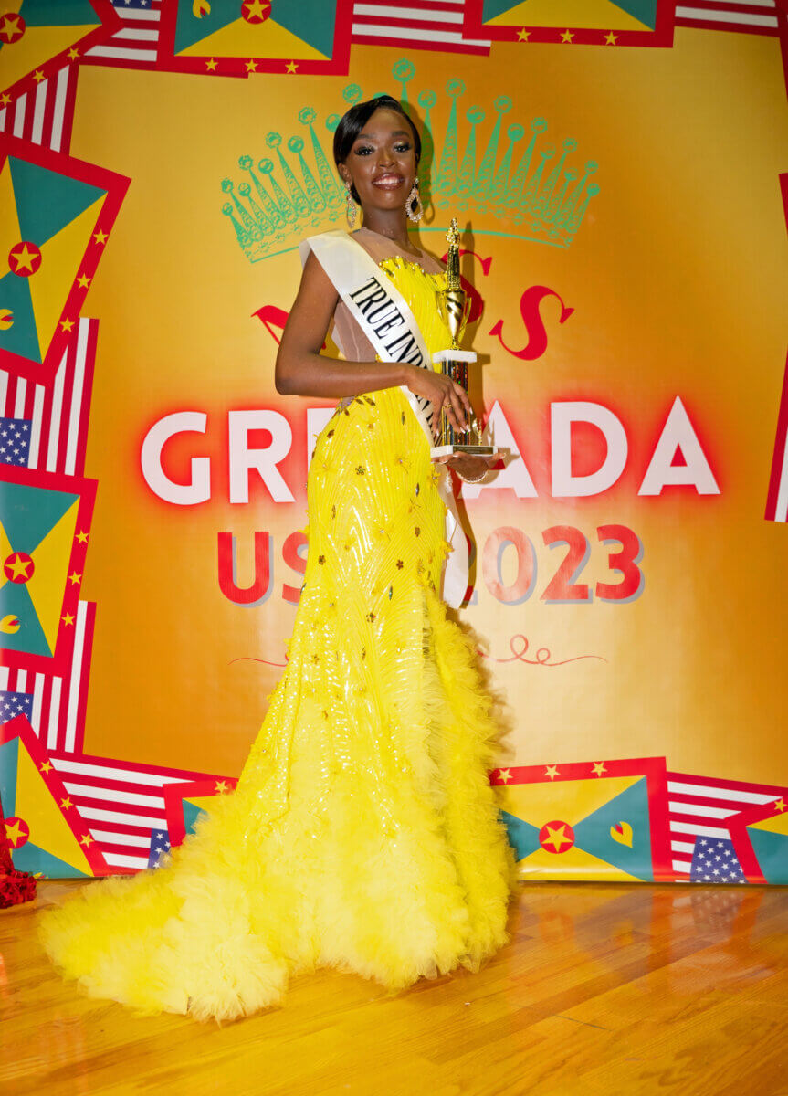 Grenadian beauty dazzles in special evening gown – Caribbean Life