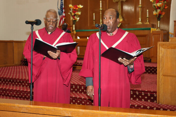 Male members of the Chancel Choir of St. Mark's United Methodist Church.