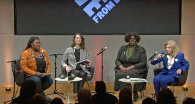 From left, moderator L. Joy Williams, with panelists Kate Shaw, Christian F. Nunes, and Carolyn B. Maloney.