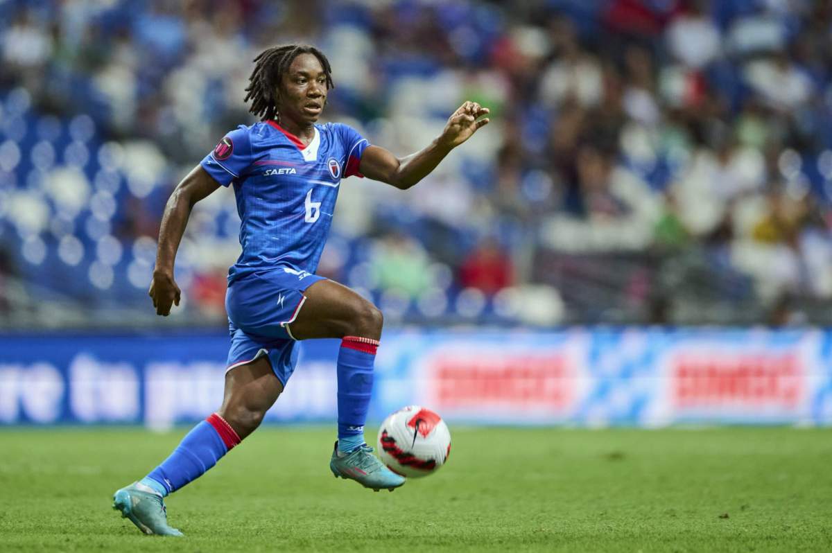 Melchie Dumornay of Haiti during the game Haiti vs Mexico (Mexican Womens National team), corresponding Group A of Concacaf W (Womens) Championship 2022, at BBVA Bancomer Stadium on July 07, 2022.