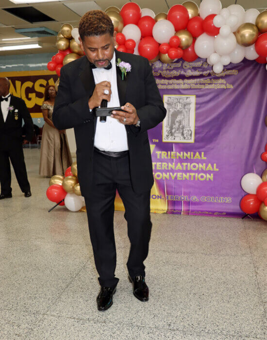 Hon. Daniel Roden, executive grand councilor/Information and Technology, reads proclamation from Letitia James, Attorney General of NY.