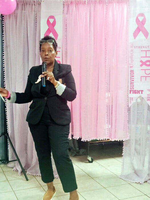 Founder of the Queens Cancer Walk and the Angels of Hope Cancer Awareness Group, during an inspiring talk filled with love, encouragement and hope at the 6th Annual Candlelight Vigil in Queens.