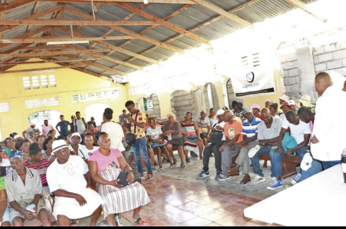 People from the Haitian community waiting to get medical treatment.