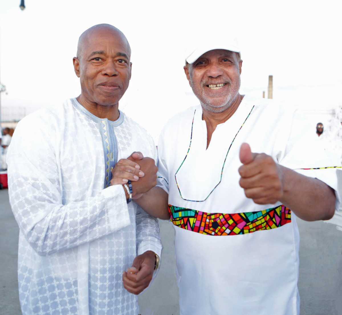 Mayor Eric Adams (left) with Sephron Mair, founder of the Signature Society.