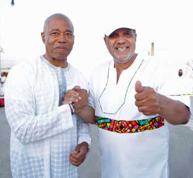 Mayor Eric Adams (left) with Sephron Mair, founder of the Signature Society.
