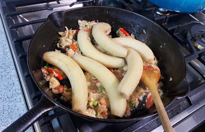 Green Fig (cooking banana) With Saltfish.