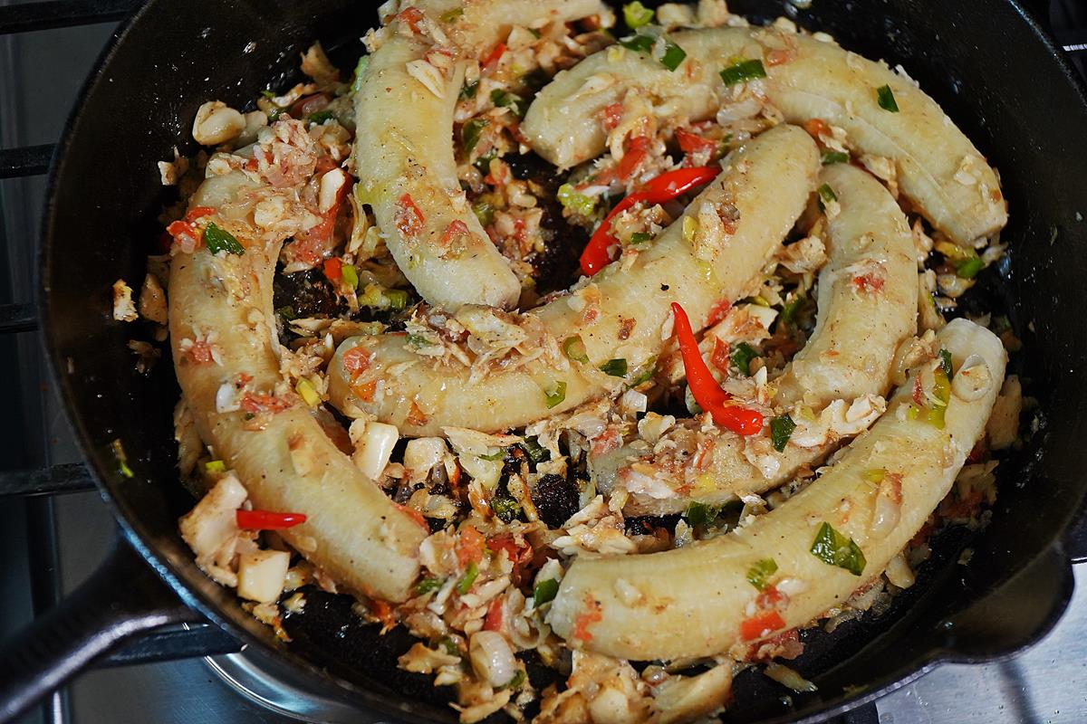 Green Fig (cooking banana) With Saltfish.