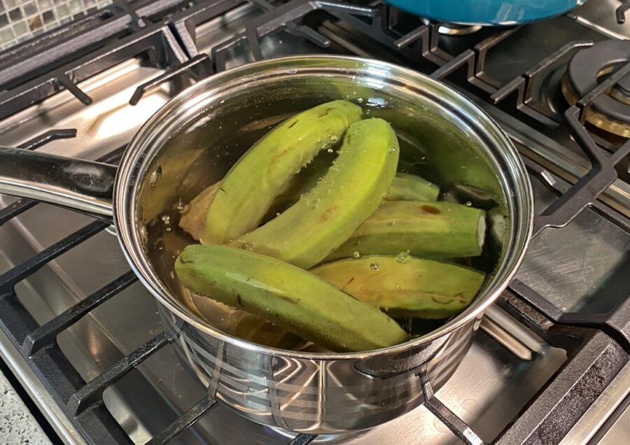 Green Fig (cooking banana) with Saltfish Caribbean Life