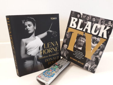 Book covers of “Lena Horne and “Black TV.”