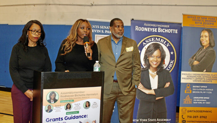 Council Members Rita C. Joseph, District 40, Council Member Farah N. Louis, District 45, and Senator Kevin S. Parker, District 21, in partnership with Assemblymember Rodneyse Bichotte Hermelyn, thanked constituents for turning out in their numbers for pivotal information about applying for grants at a Grant Guidance - non-profit information Session on Jan. 12 at the Flatbush YMCA.