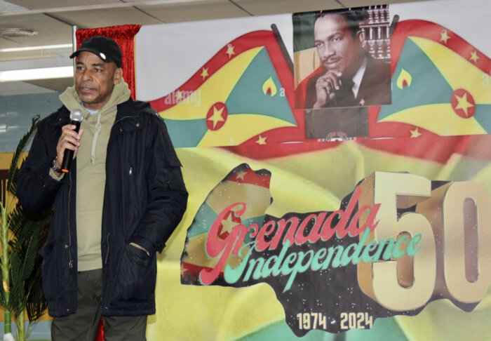 Consul General of Grenada to New York, Michael Brizan, addresses an audience at the 50th Golden Jubilee Youth Fiesta at Nazareth High School Auditorium in Brooklyn, on Jan. 20.