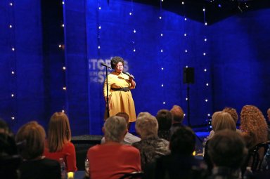 Host Theresa Okokon as seen in WORLD’s Stories from the Stage episode Bucket List.