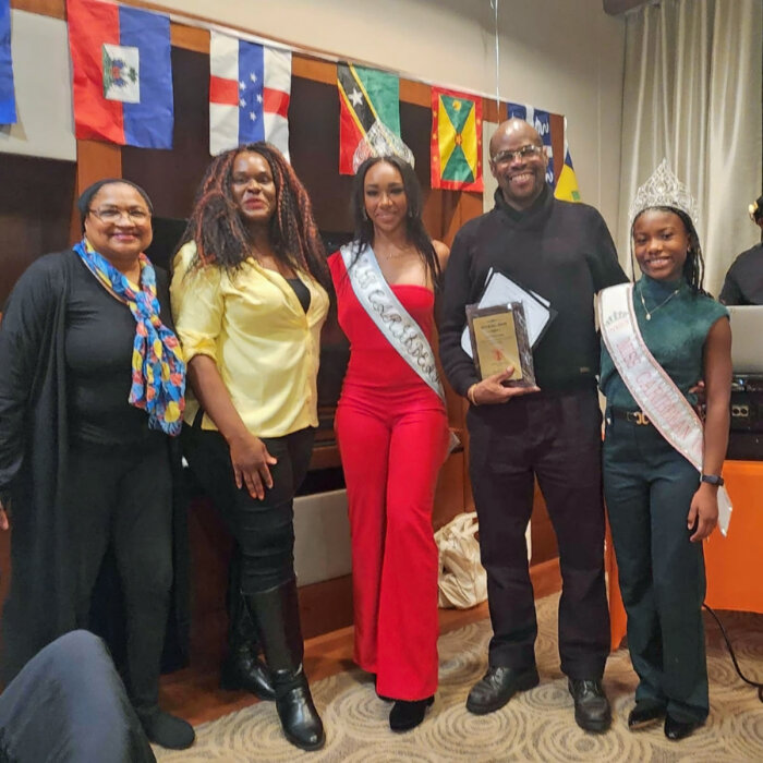 From left: Debbie Agbessi, Kylla Herbert, Nya Ryan - Miss Caribbean U.S. Teen 2023, Keith Mitchell Morgan, and Sabrine Semper – Miss Caribbean U.S 2023.