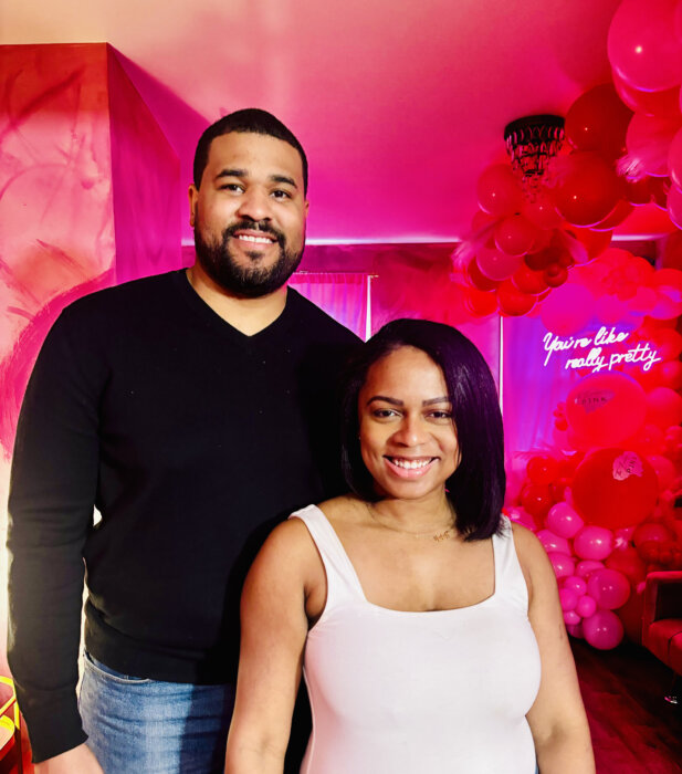 Ahmad and Jordana Heminway, owners of the Airbnb “Brooklyn Pink.”