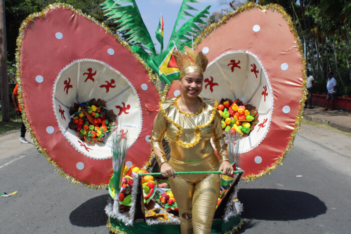 Colorful costumes and spirited revelry at the Children's Mashramani parade on the streets of Georgetown to commemorate Guyana's 54th Republic Anniversary.