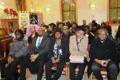 Some of the mourners at the funeral of Joseph Alexander Hinds.