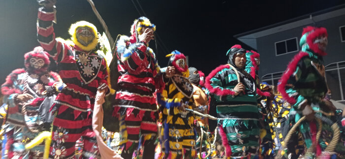 Another section of the carnival band “Ancestral Warriors” on stage in Couva, Trinidad on Carnival Tuesday, Feb.13, 2024.